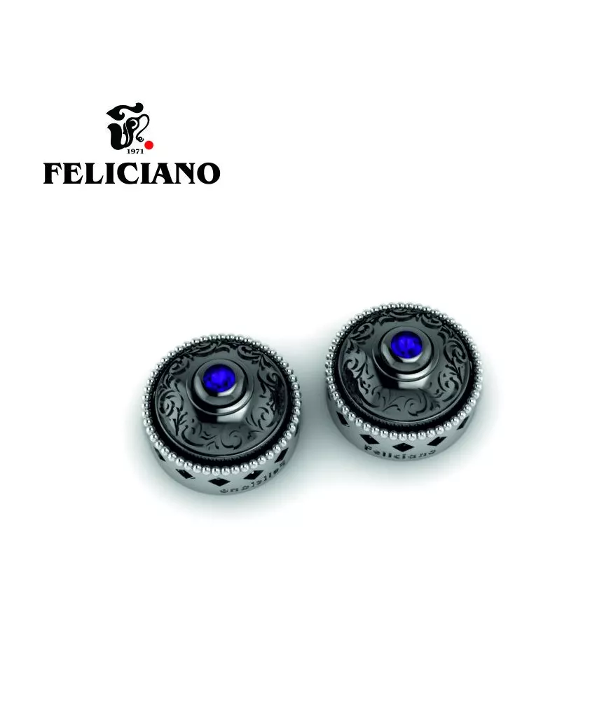 PENDIENTE GRANDE EN PLATA Y CUARZO HIDROTERMAL MORADO