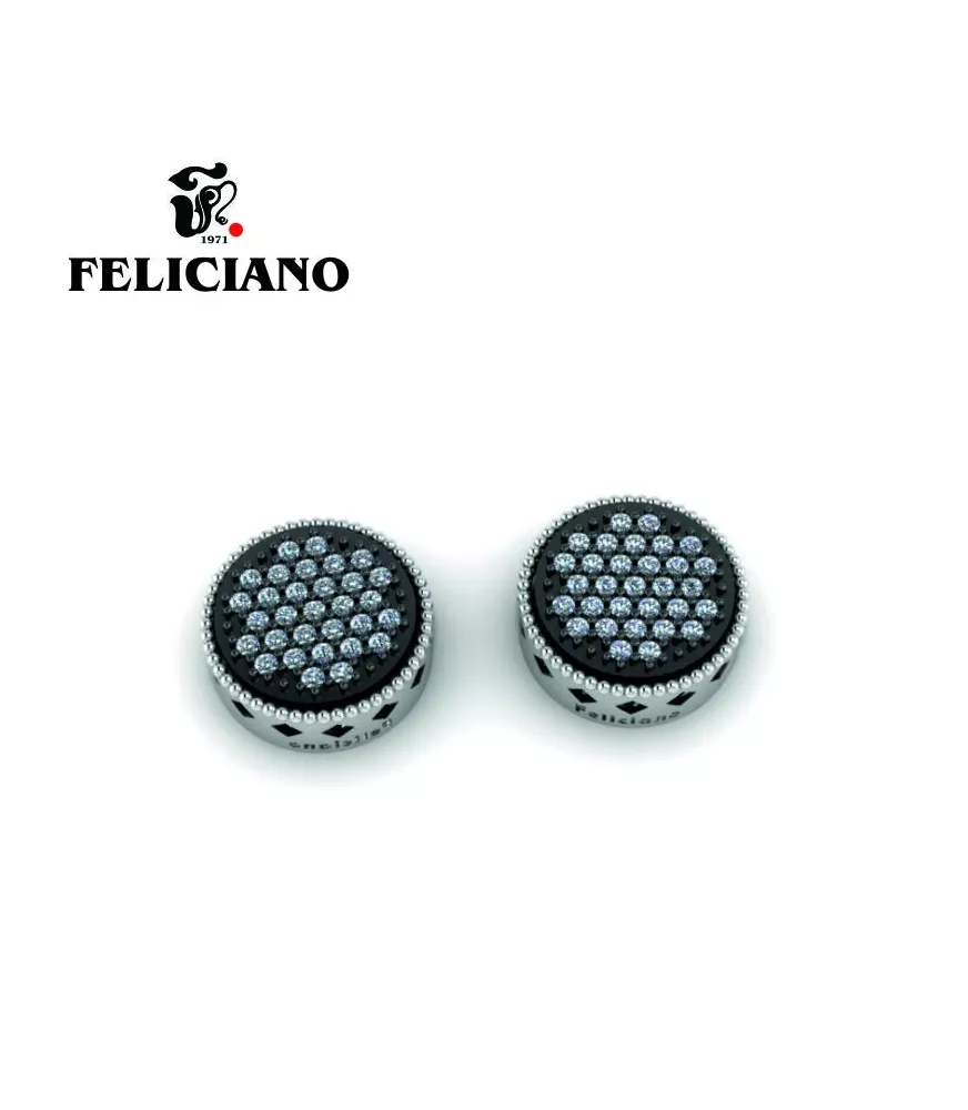 PENDIENTE GRANDE EN PLATA Y PLATA OXIDADA CON CIRCONITAS