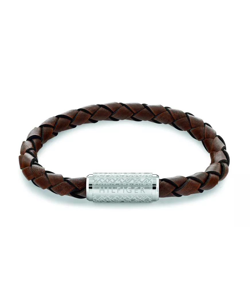 Pulsera para hombre Tommy Hilfiger de cuero trenzado y acero.2790482