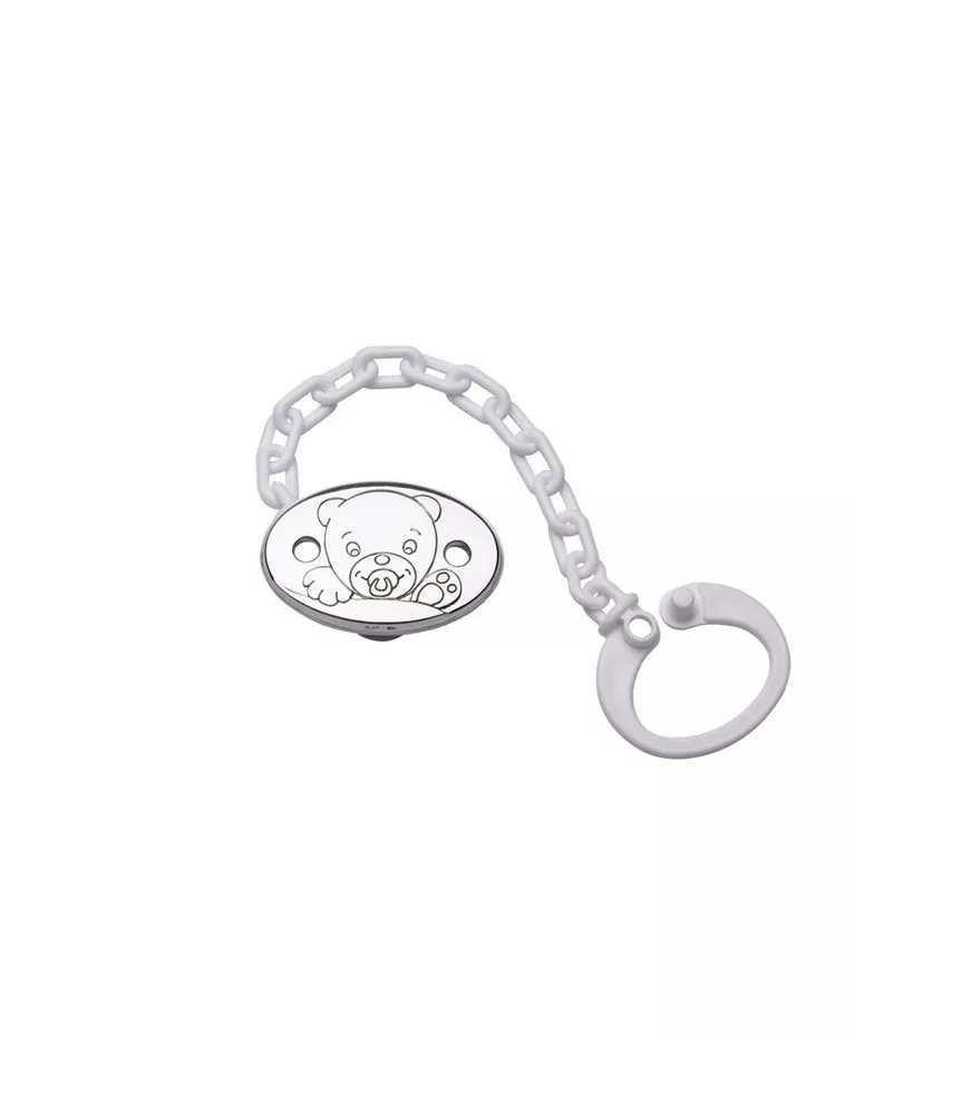 PINZA PARA CHUPETE DE PLATA OVALO OSITO 900161