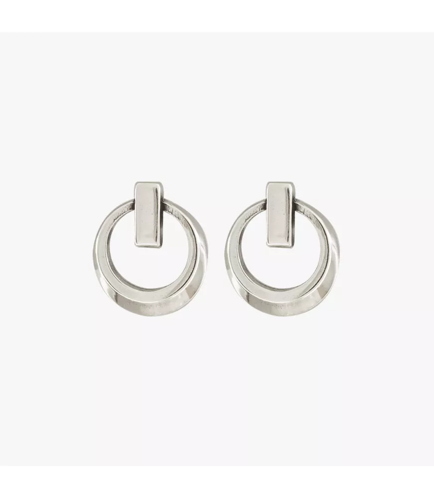 Pendientes Eucalyptus CXC, en metal bañado en plata .