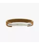 Pulsera Hipódromo cuero CXC, en metal bañado en plata .