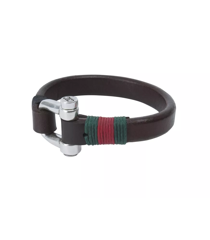 Pulsera Grillete Bandera CXC, en metal bañado en plata.