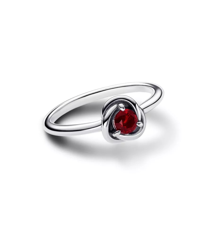 Anillo en plata de ley Círculo Eternity Rojo 