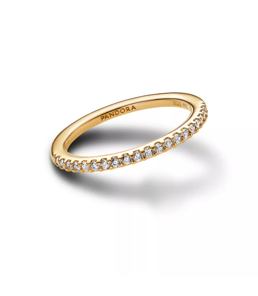 Anillo con un recubrimiento en oro de 14k Banda Brillante​