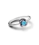 Anillo en plata de ley Círculo Eternity Azul Turquesa