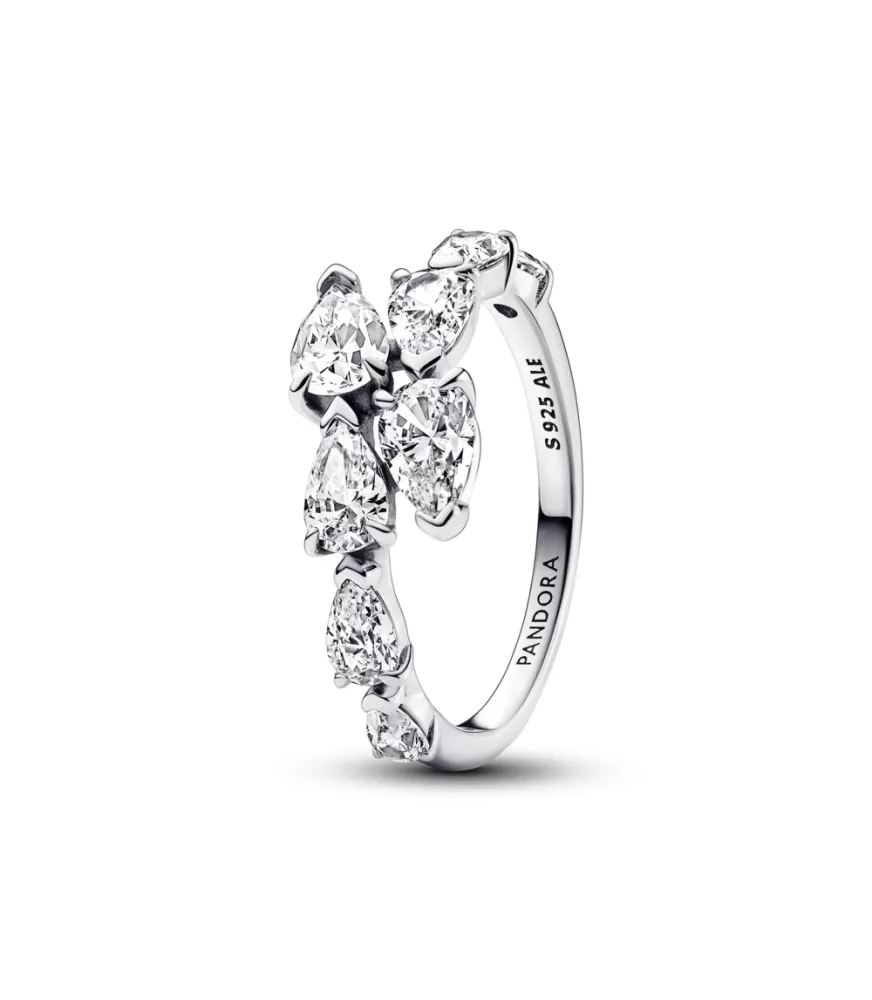 Anillo en plata de ley Banda Brillante Superpuesta