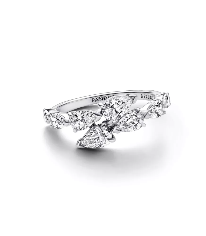 Anillo en plata de ley Banda Brillante Superpuesta