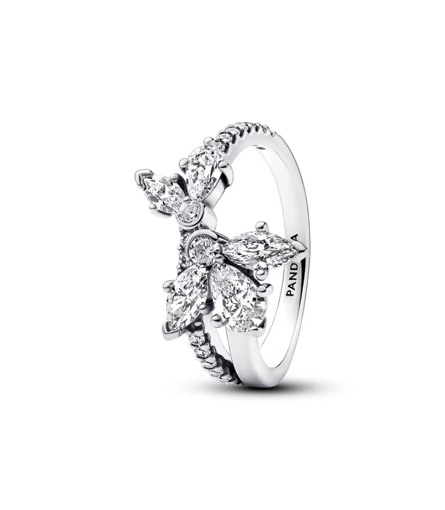 Anillo en plata de ley Herbario Brillante Asimétrico