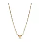 Collar con un recubrimiento en oro de 14k Corazón Triple Gema​