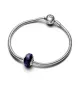  Charm en plata de ley Cristal de Murano Azul Facetado