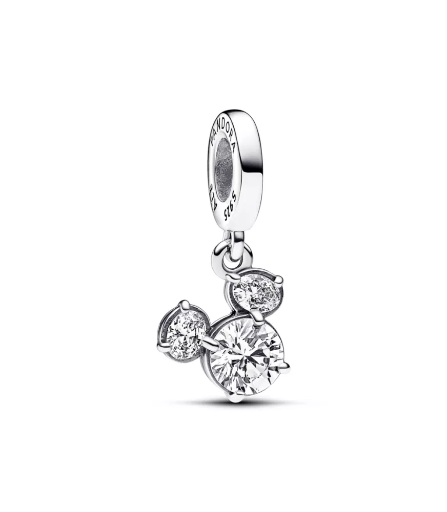 Charm Colgante en plata de ley Silueta Brillante Cabeza Mickey Mouse de Disney