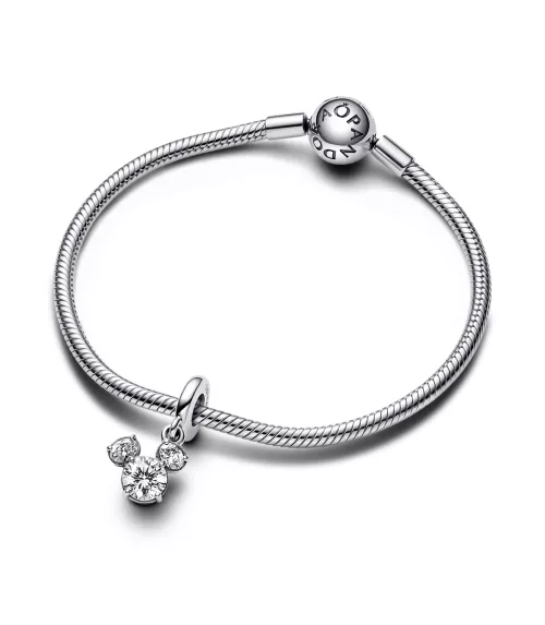 Charm Colgante en plata de ley Silueta Brillante Cabeza Mickey Mouse de Disney