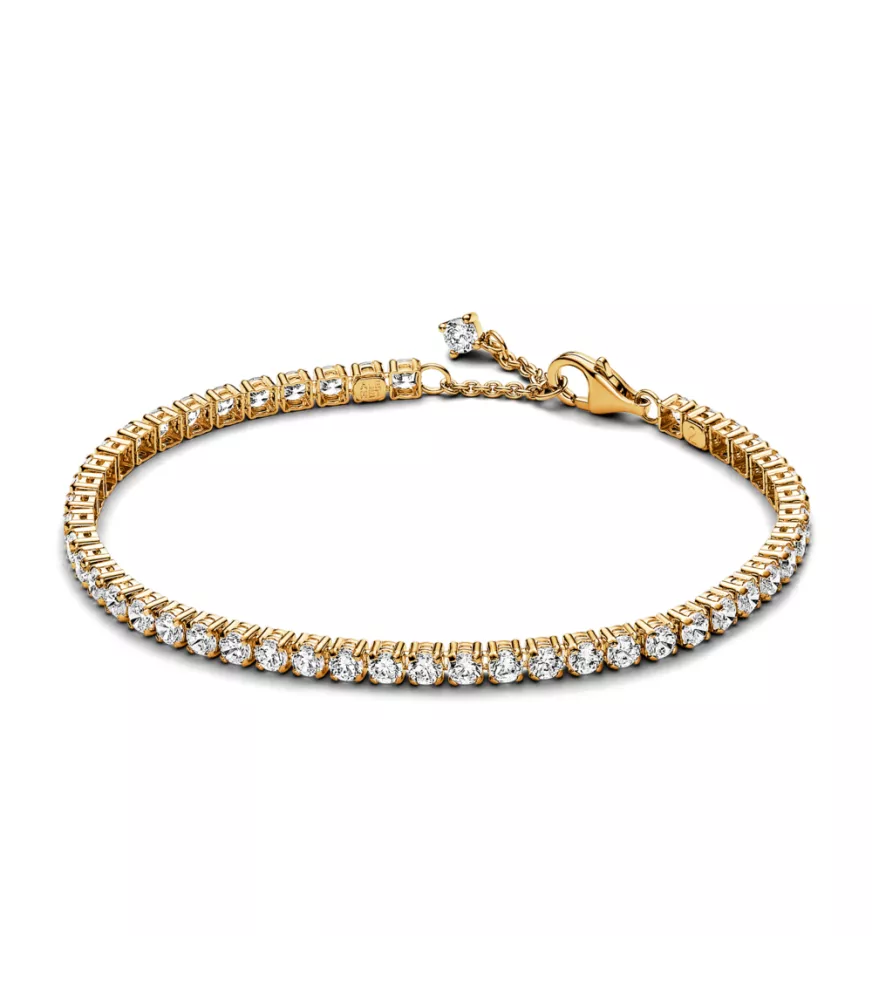 Pulsera Tenis con un recubrimiento en oro de 14k Brillante​