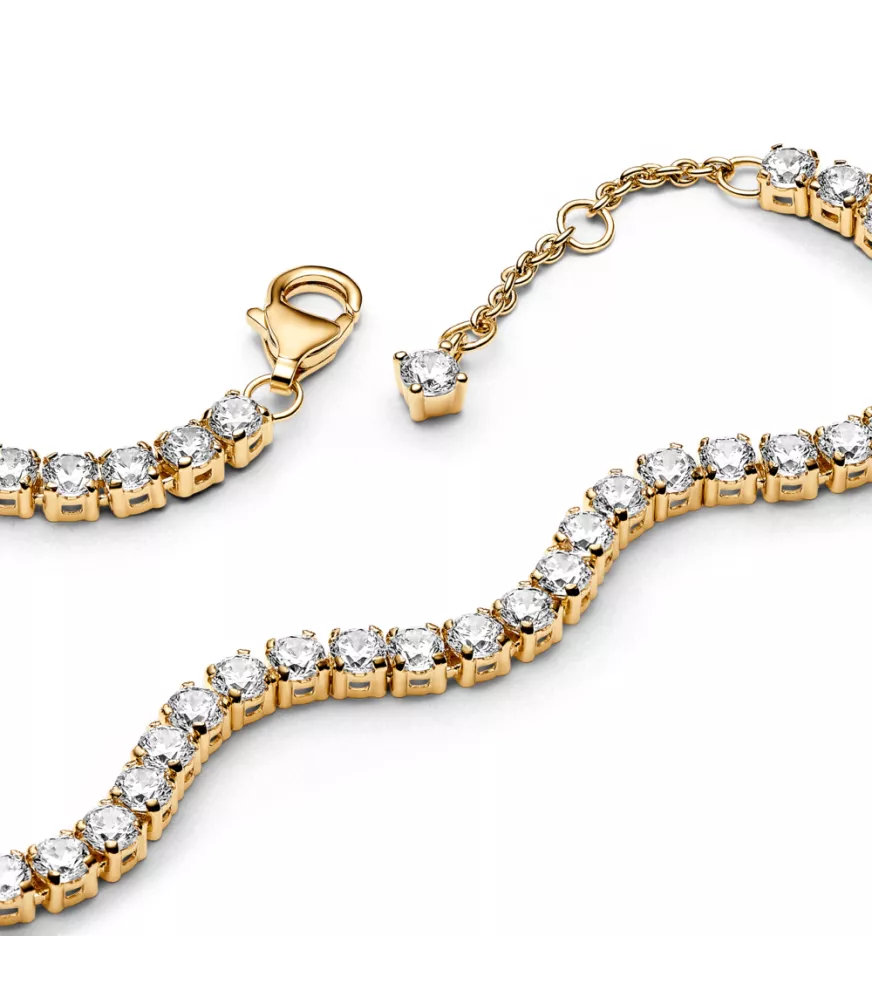 Pulsera Tenis con un recubrimiento en oro de 14k Brillante​