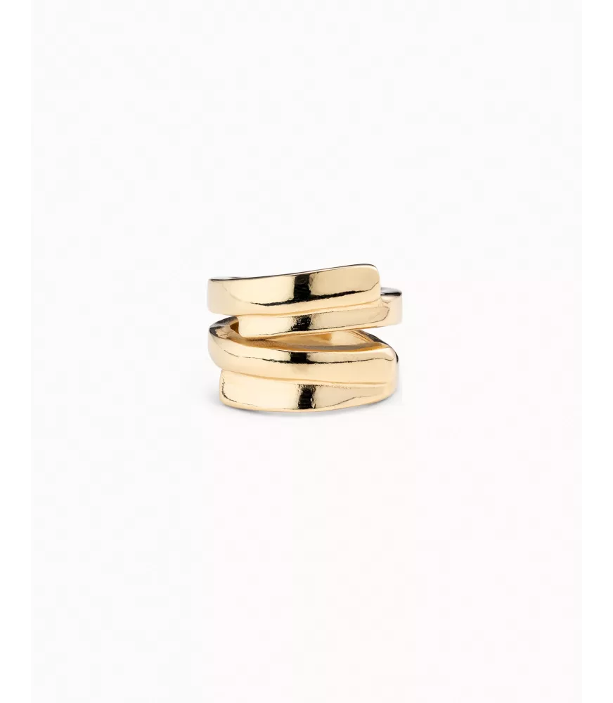 Anillo Maratua Island UNOde50, en metal bañado en oro.