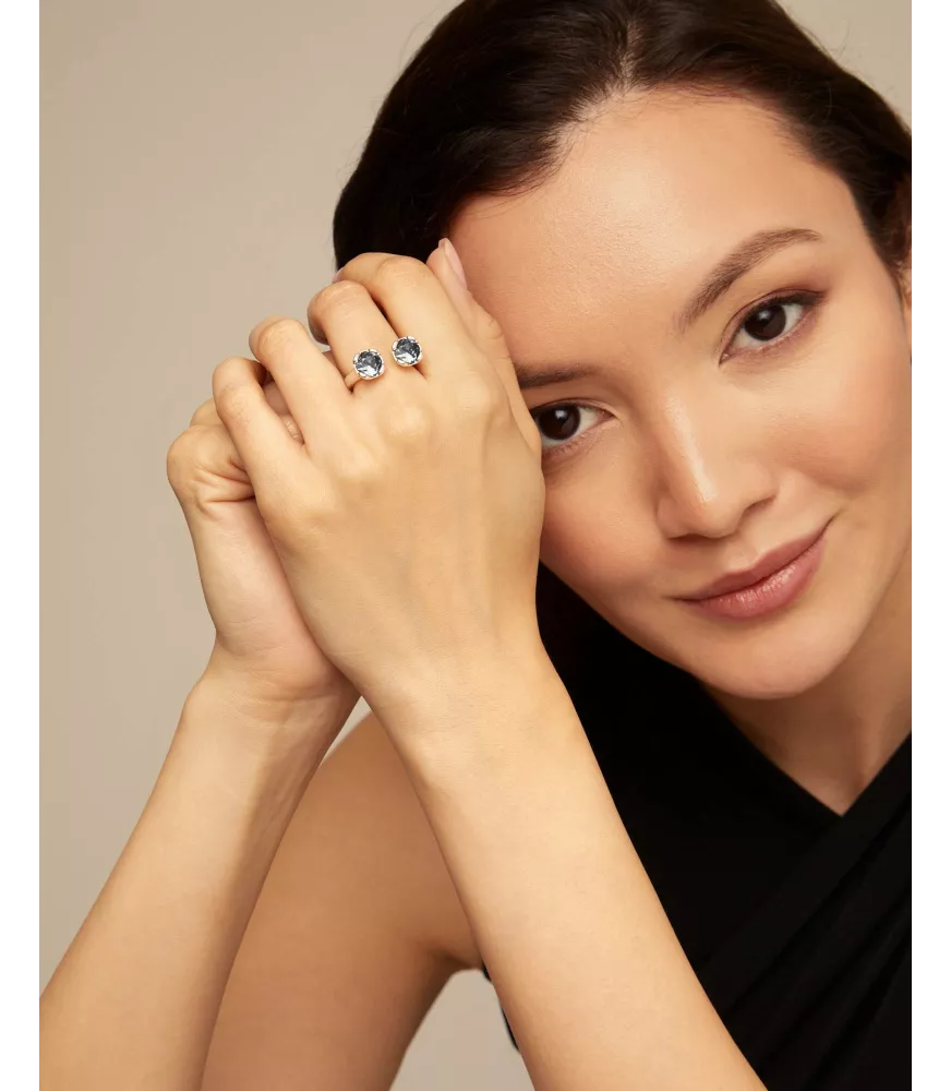 Anillo Aura Blue UNOde50, en metal bañado en plata.