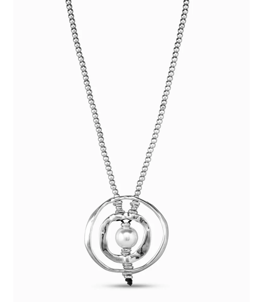 Collar Luna LLena UNOde50, en metal bañado en plata.