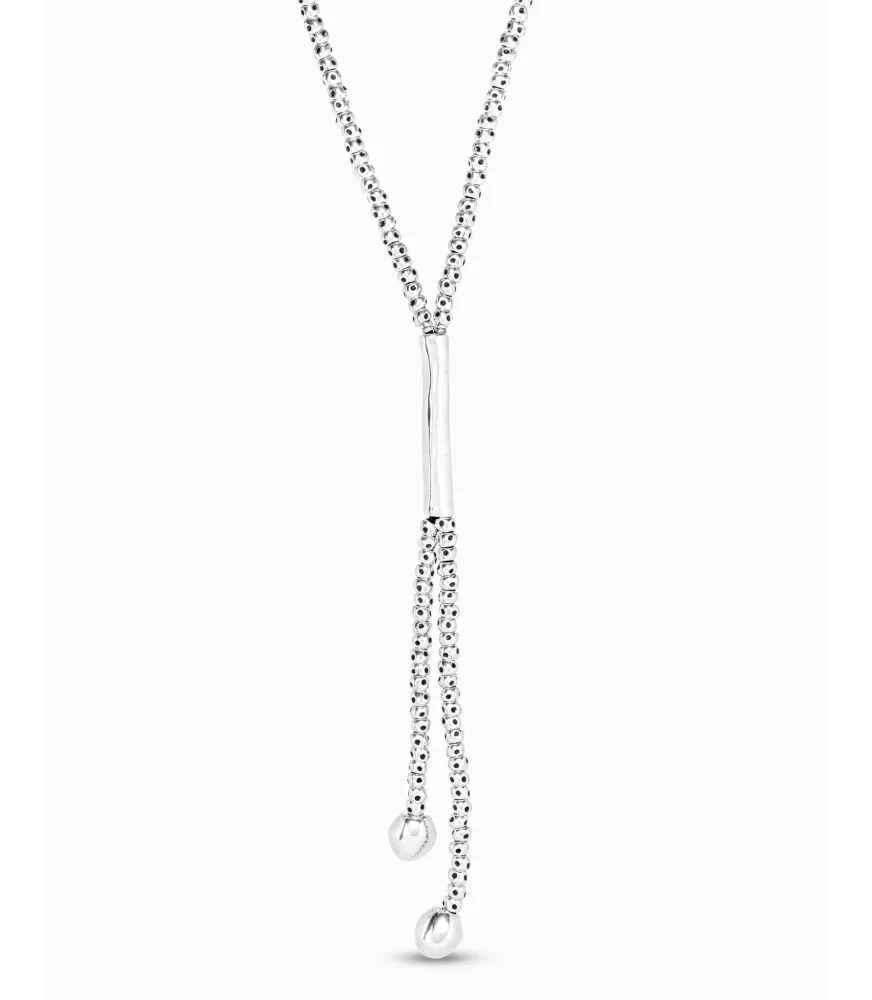 Collar Todo Bolas UNOde50, en metal bañado en plata.