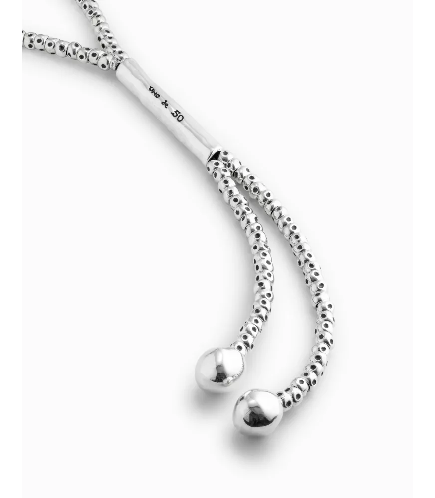 Collar Todo Bolas UNOde50, en metal bañado en plata.