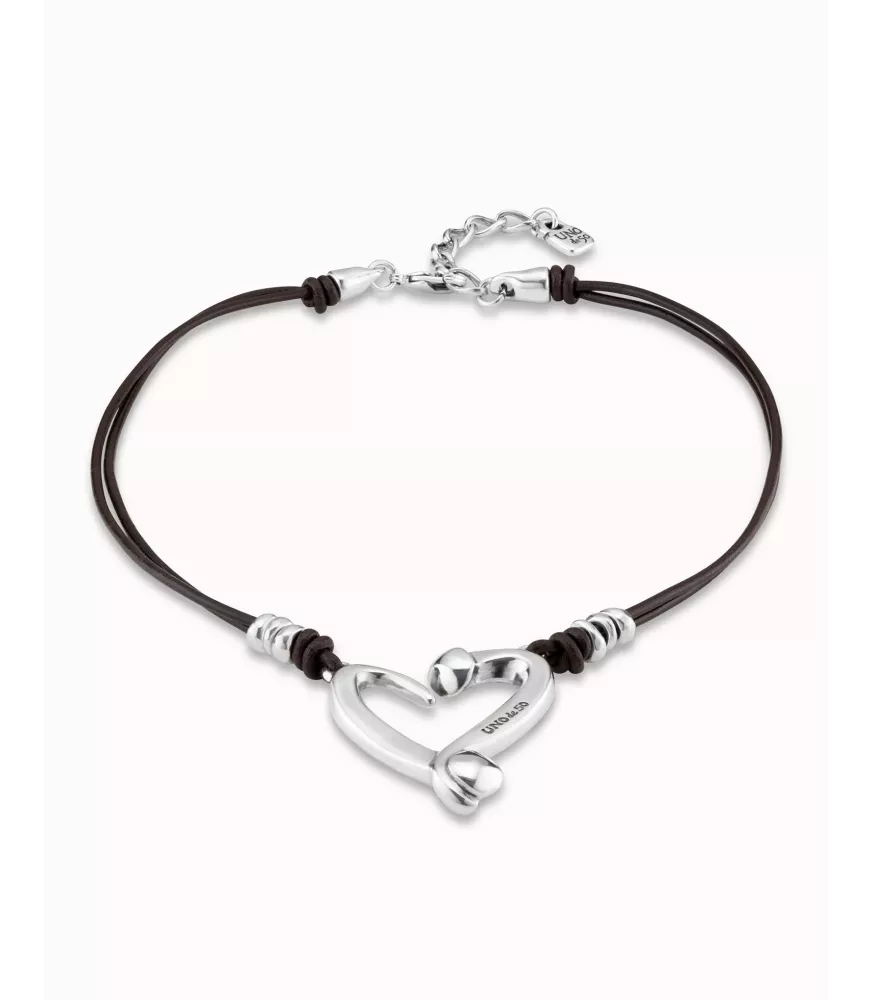 Collar Heart UNOde50, en metal bañado en plata.