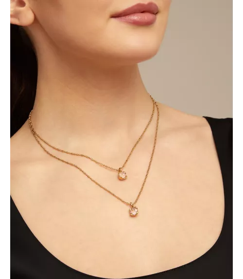 Collar Aura Pink UNOde50, en metal bañado en oro.