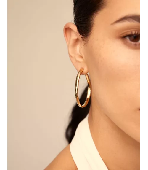 Pendientes Ohmmm... UNOde50, en metal bañado en oro.