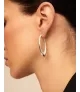 Pendientes Tú Orbitas? UNOde50, en metal bañado en plata.
