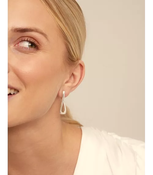 Pendientes For U UNOde50, en metal bañado en plata.