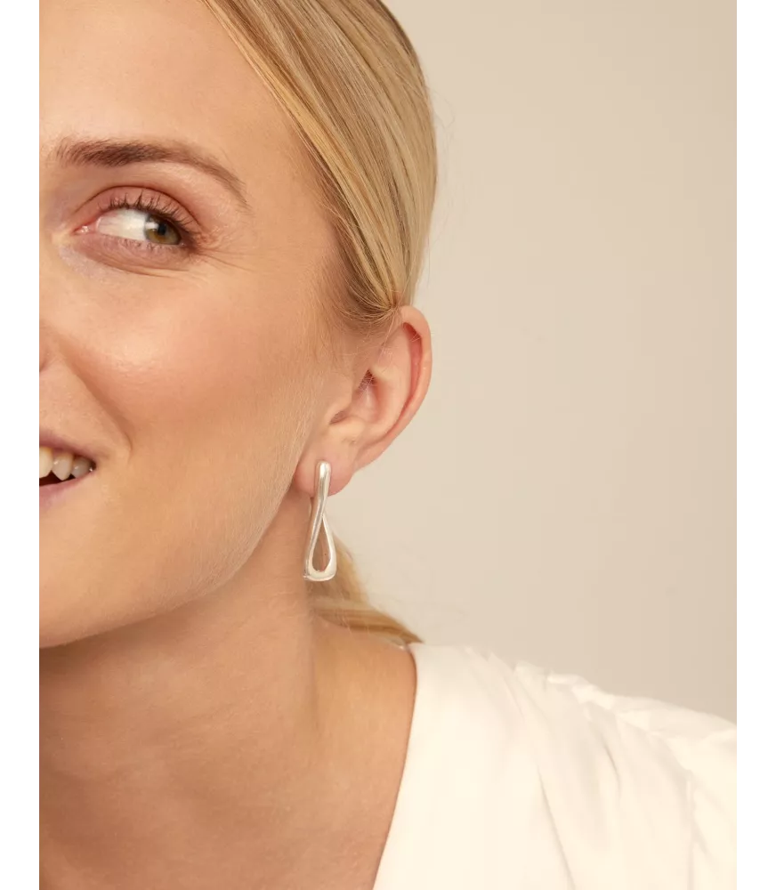 Pendientes For U UNOde50, en metal bañado en plata.