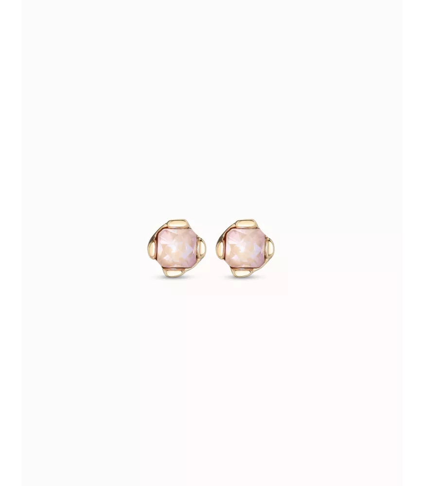 Pendientes Aura Pink UNOde50, en metal bañado en oro.