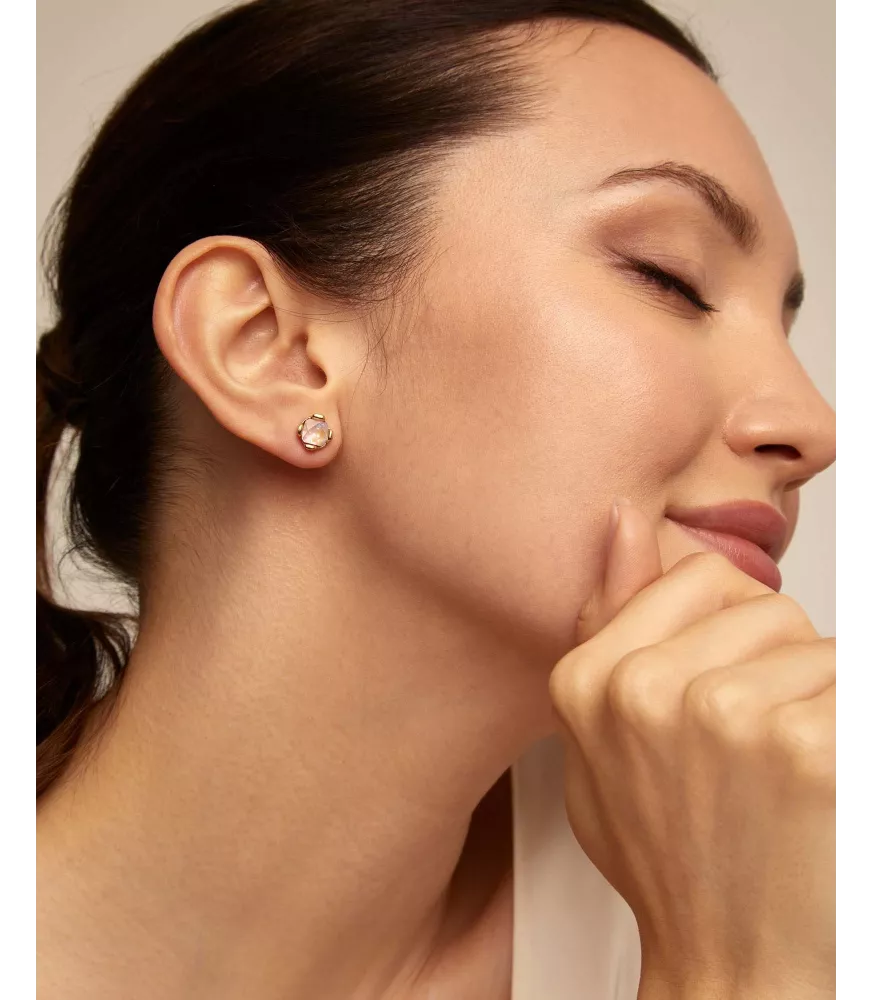 Pendientes Aura Pink UNOde50, en metal bañado en oro.