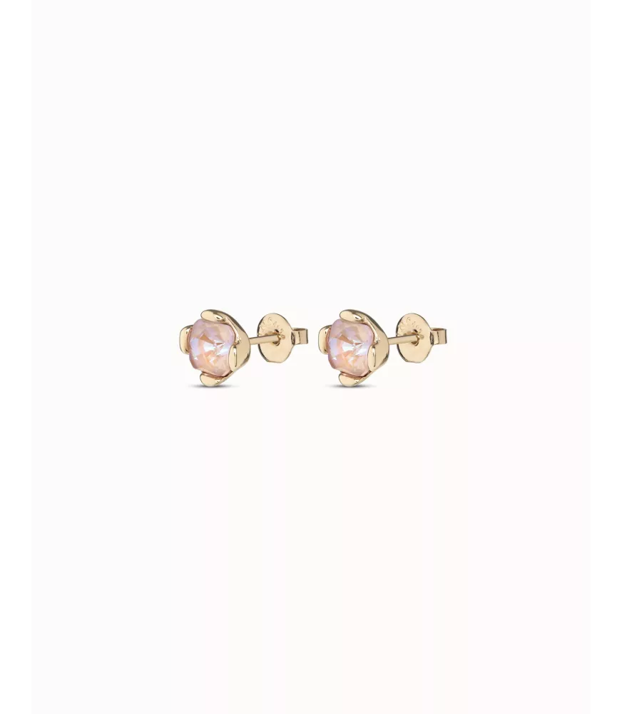 Pendientes Aura Pink UNOde50, en metal bañado en oro.