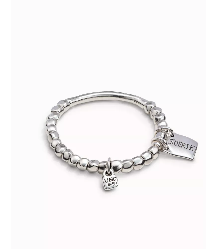 Pulsera Sortuda Unode50, en metal bañado en plata.