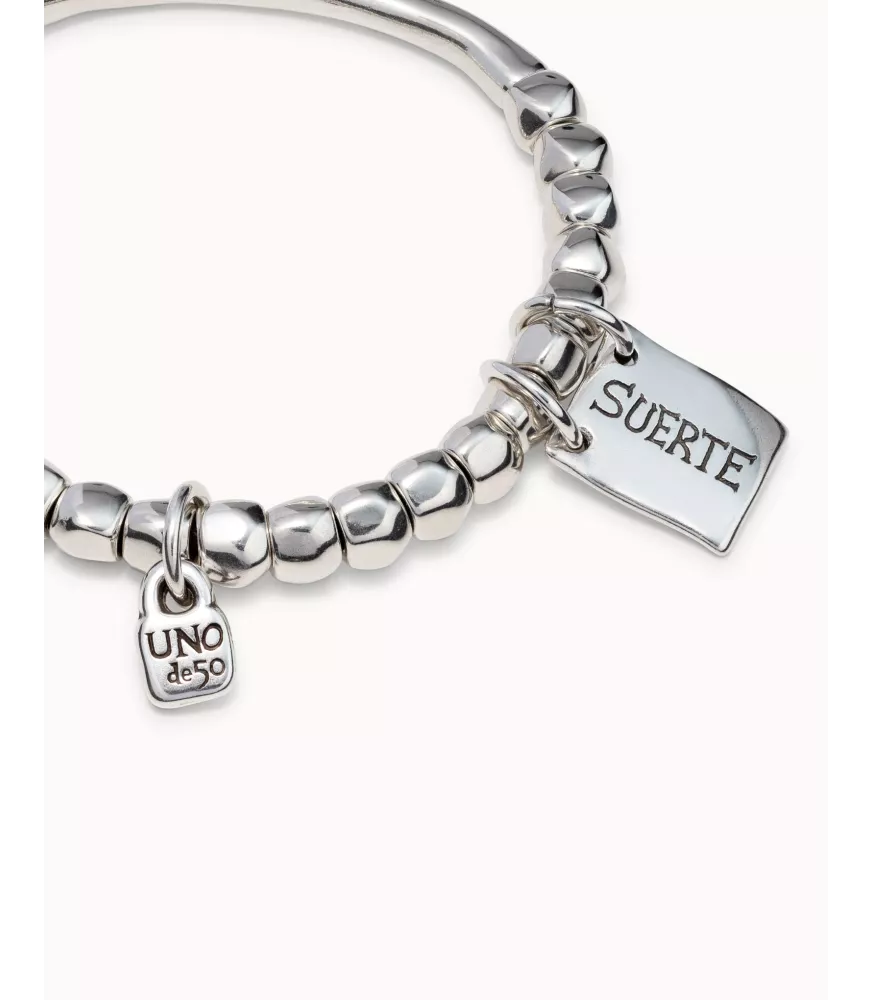 Pulsera Sortuda Unode50, en metal bañado en plata.