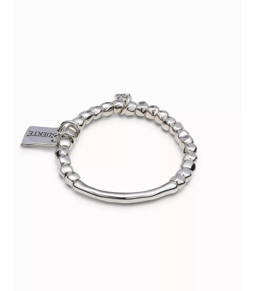 Pulsera Sortuda Unode50, en metal bañado en plata.
