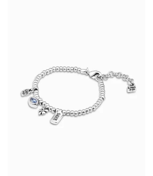 Pulsera I´m waiting 4 U Blue Unode50, en metal bañado en plata.
