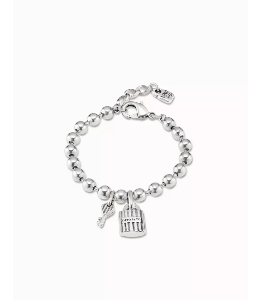 Pulsera Silver Key Unode50, en metal bañado en plata.