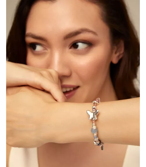 Pulsera Metamorphosis Unode50, en metal bañado en plata.