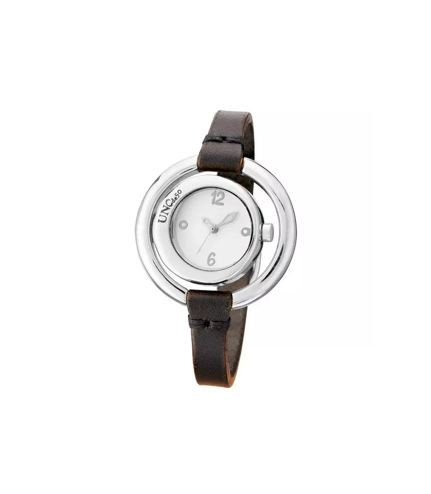 Reloj Time is on my side Unode50, en metal bañado en plata.
