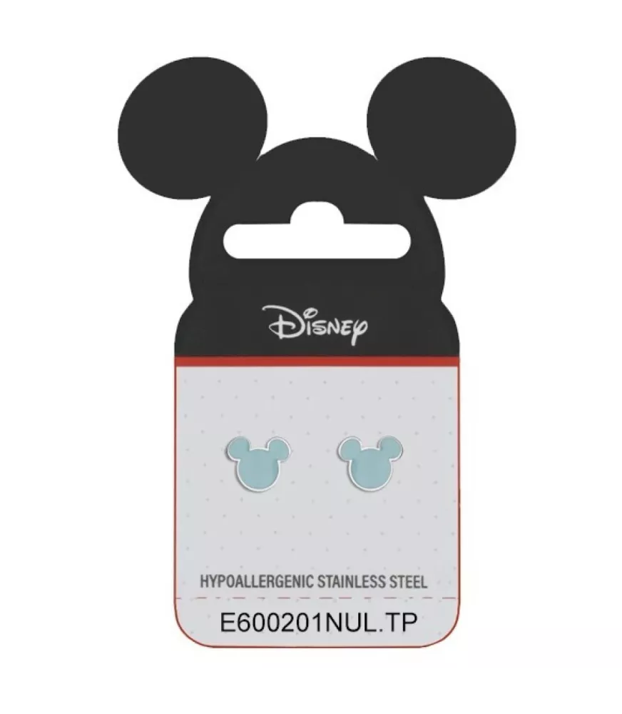 Pendientes Disney Mickey Mouse Esmalte Azul, en acero