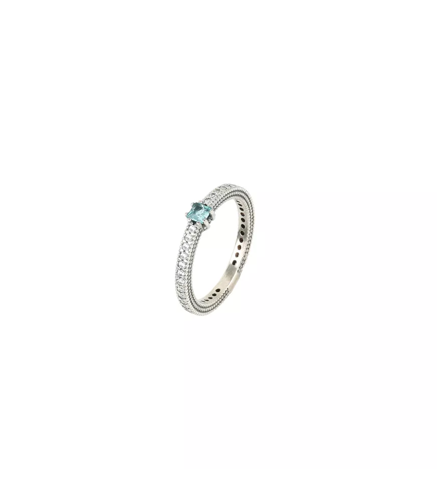 Anillo Sunfield Kaede Turquesa, en plata. AN064462