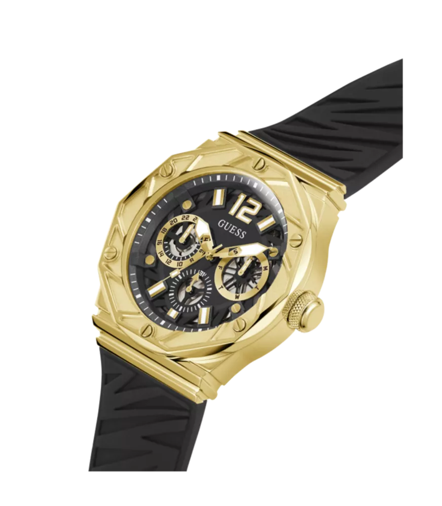 Cuarzo ,analógico, 3 agujas y multifunción. Con correa de caucho.