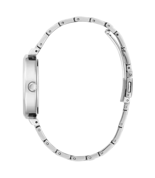 Cuarzo, analógico, 3 agujas y brazalete en acero.