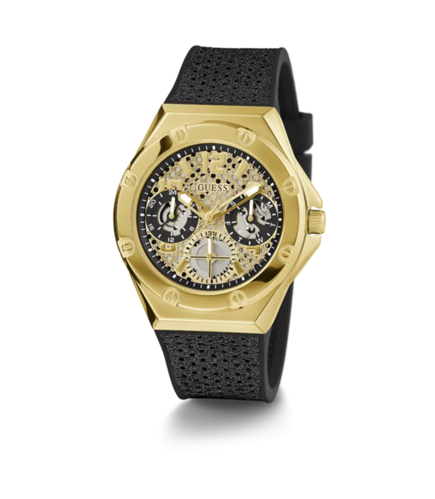 Cuarzo, analógico, 3 agujas, multifunción y brazalete en silicona.