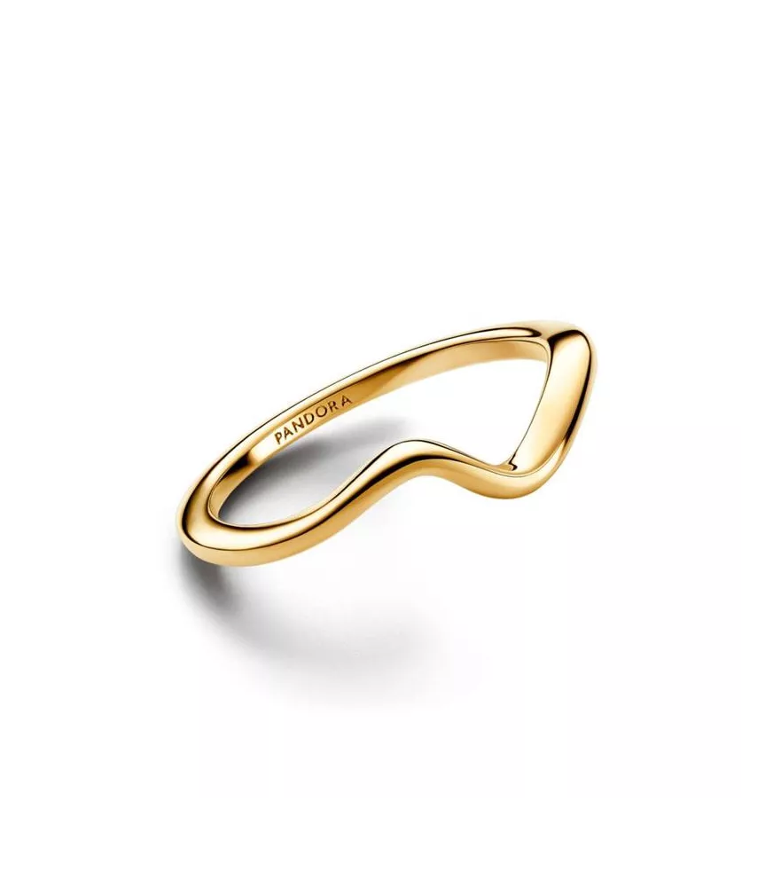 Anillo Con Un Recubrimiento En Oro De 14k Ola Pulida