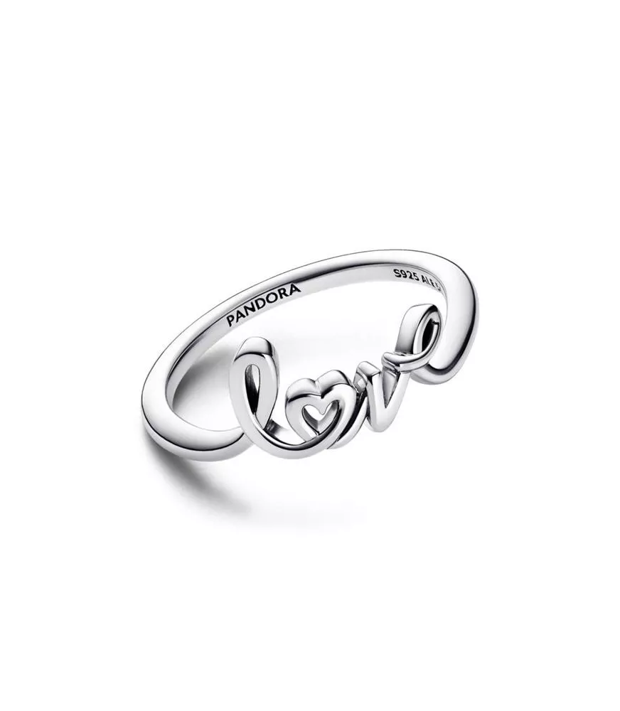Anillo en plata de ley Love Escrito a Mano