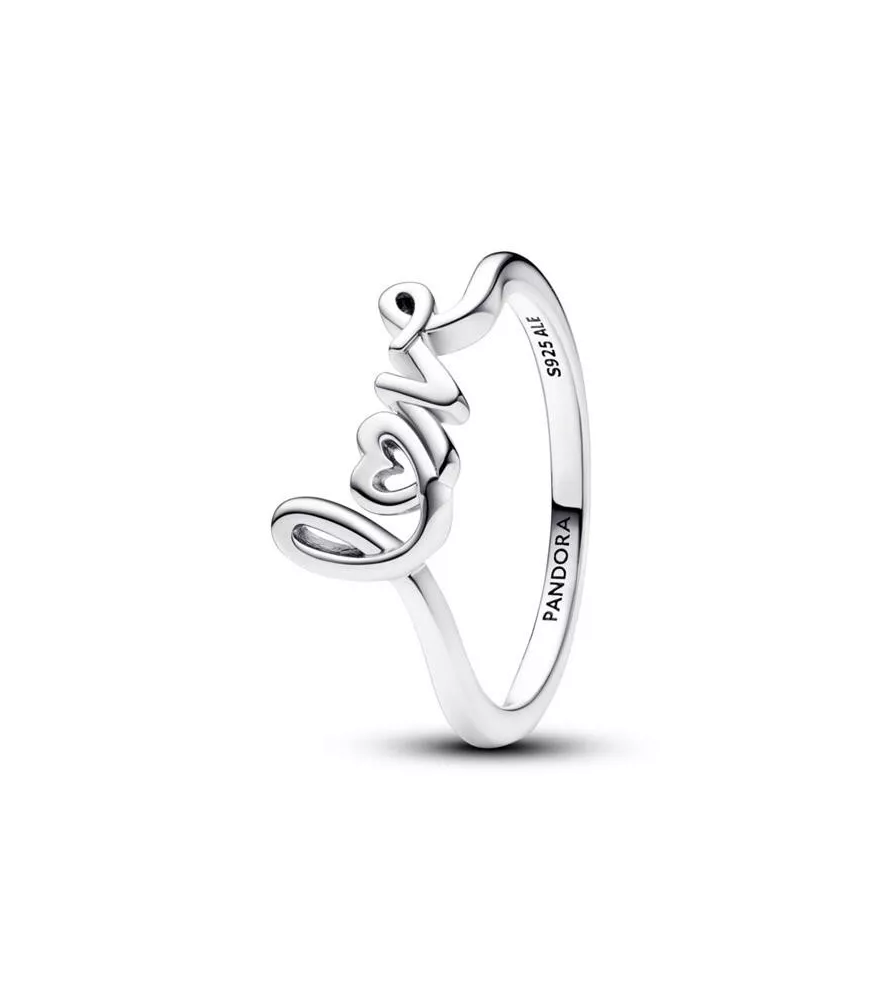 Anillo en plata de ley Love Escrito a Mano