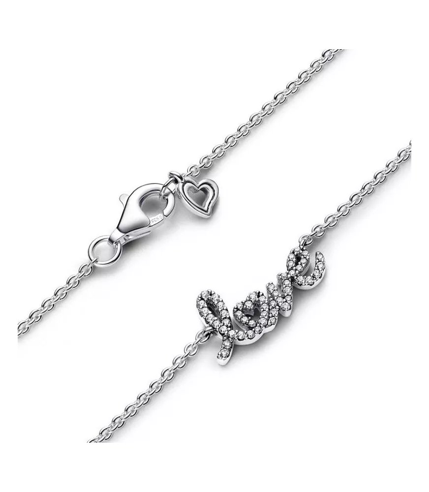 Collar en plata de primera ley Love Escrito a Mano Brllante