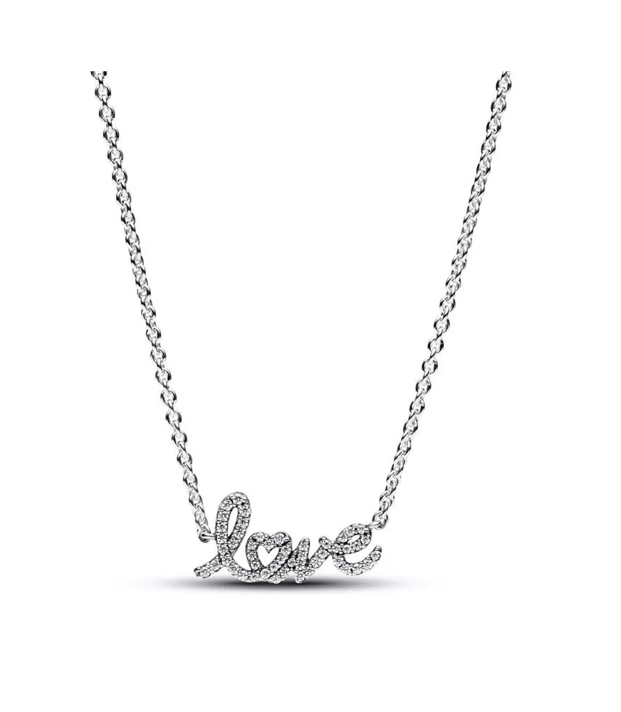 Collar en plata de primera ley Love Escrito a Mano Brllante